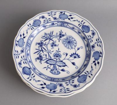 6 Speiseteller Zwiebelmuster,1888-1924, - Decorative Porcelain & Silverware