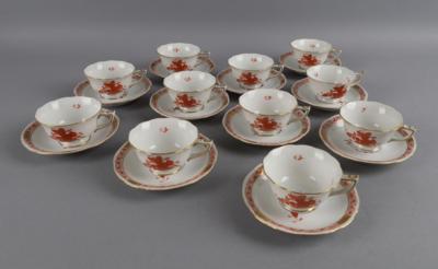 Herend - 11 Mokkatassen mit Untertassen, - Decorative Porcelain & Silverware