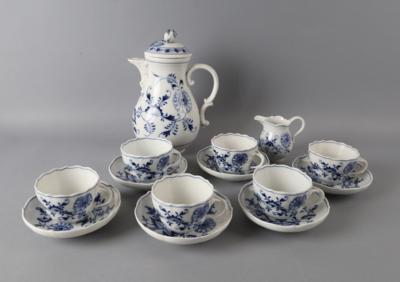 Kaffeeservice Zwiebelmuster für 6 Personen, Meissen 1888 -1924/ 1985, - Antiquariato