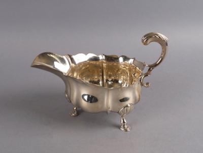 Londoner Silber Sauciere, - Decorative Porcelain & Silverware