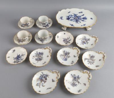 Serviceteile "Blaue Blume", Meissen 2. Hälfte 19. Jh., - Decorative Porcelain & Silverware