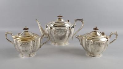 Sheffield - dreiteilige Kaffee- und Teegarnitur, - Decorative Porcelain & Silverware