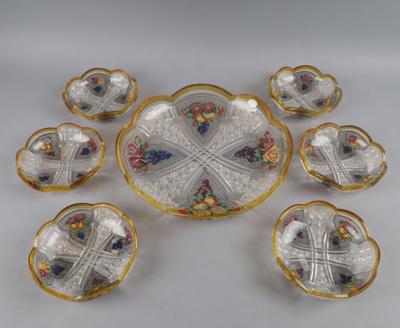 6 Schalen, 1 große Schüssel, - Decorative Porcelain & Silverware