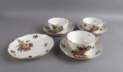 Herend - 3 Bouillontassen mit 4 Untertassen, - Decorative Porcelain & Silverware