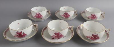 6 Kaffeetassen mit Untertassen, Herend, - Decorative Porcelain and Silverware