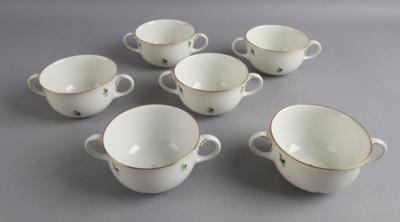 Augarten - 6 Bouillontassen, - Decorative Porcelain and Silverware
