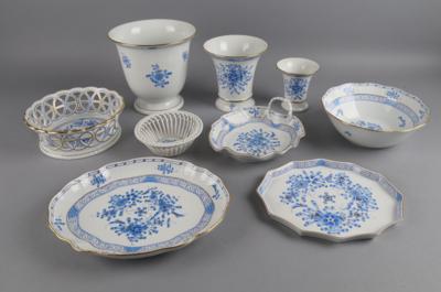 Herend - 3 Vasen, Korbschale, Schüssel, 2 ovale Platten, - Antiquariato