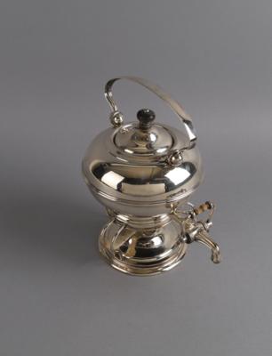 Wiener Biedermeier Teekessel auf Rechaud, - Decorative Porcelain and Silverware