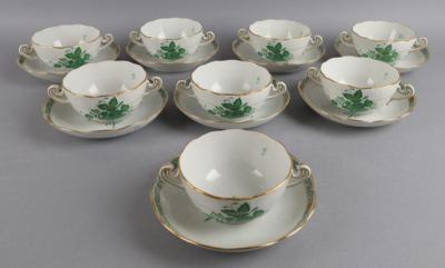 8 Bouillontassen mit Untertassen, Herend, - Decorative Porcelain and Silverware