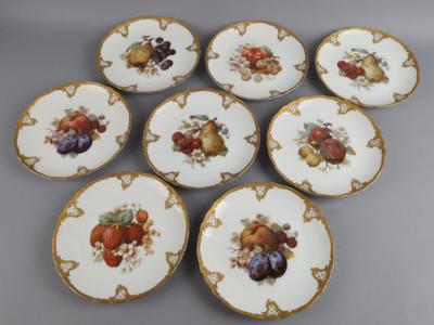 8 Teller Dm. 21 cm, Fürstenberg, - Decorative Porcelain and Silverware