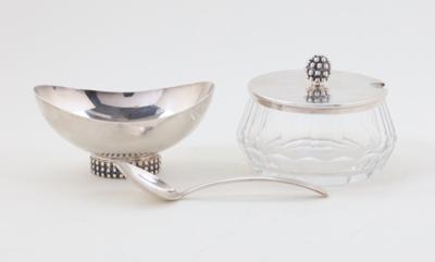 Marmeladendose und Zuckerschale aus Sterlingsilber, Gebrüder Deyhle, Schwäbisch Gmünd - Decorative Porcelain and Silverware