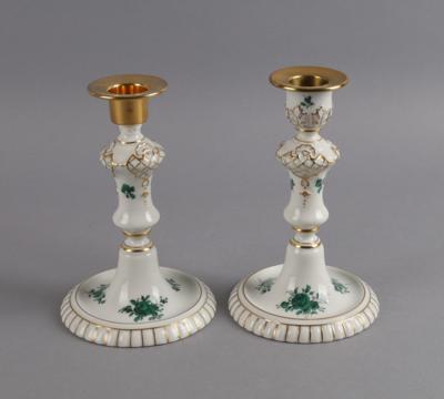 Augarten - Paar Kerzenleuchter, - Decorative Porcelain & Silverware