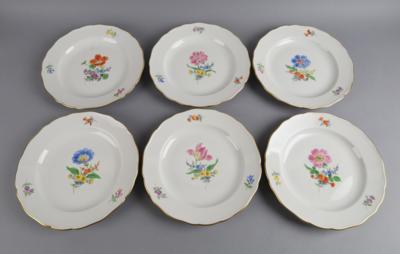 Meissen - 6 Speiseteller, - Decorative Porcelain & Silverware