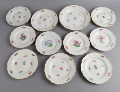 Serviceteile Blumendekor, Meissen 19./ 20. Jh. - Decorative Porcelain & Silverware
