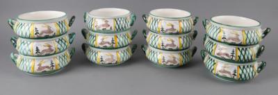 12 Bouillontassen, Gmundner Keramik, - Decorative Porcelain & Silverware