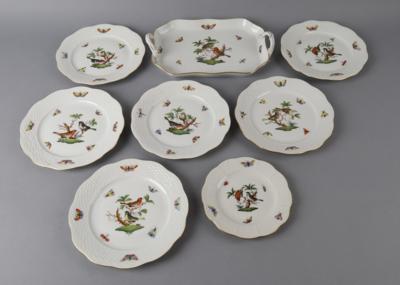 Herend - 1 Brotteller,6 Dessertteller, 1 Henkeltablett - Decorative Porcelain & Silverware