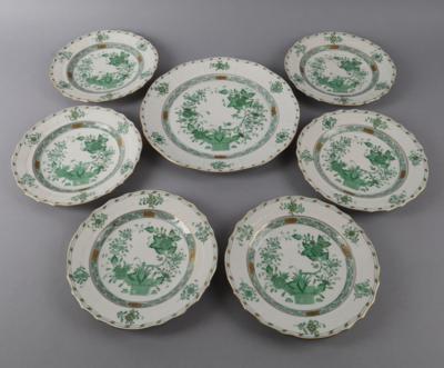 Herend - 6 Dessertteller, 1 Speiseteller, - Decorative Porcelain & Silverware