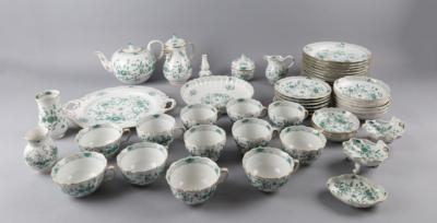 Tee- und Mokkaserviceteile, "Indisch Grün" Dekor, Meissen 2. Hälfte 20. Jh. - Decorative Porcelain & Silverware