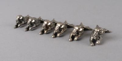 6 Messerbänke in Gestalt von Cocker Spaniels, - Antiquariato