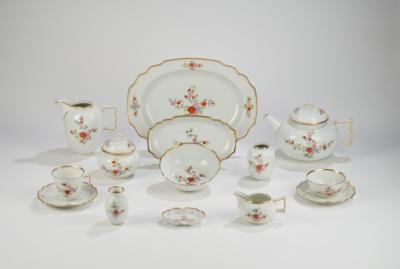 Augarten, Form 114 Belvedere, Dekor bunte Chinoiserien, TeeKaffeeservice, - Antiquariato