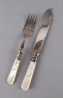 Harrison Fisher  &  Co, Shefflield - Fischbesteck für 6 Personen, - Decorative Porcelain & Silverware