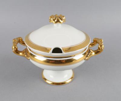 Kleine Deckelterrine, Fischer  &  Reichenbach, Pirkenhammer um 1820/40, - Decorative Porcelain & Silverware