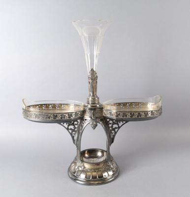 Tafelaufsatz um 1900, - Decorative Porcelain & Silverware