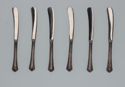 Sechs Buttermesser aus Silber, Frederick C Asman  &  Co, Sheffield, 1918 - A Tavola! Antiquariato