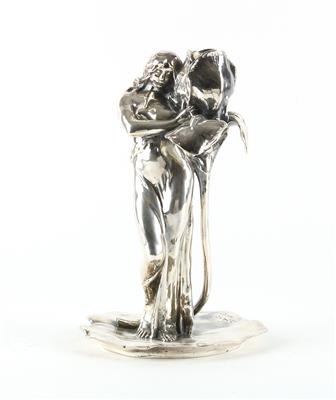 Alexandre Clerget, candleholder, executed by Siot Decauville, Paris, c. 1900, - Jugendstil e arte applicata del XX secolo
