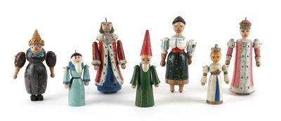 Fanny Harfinger-Zakucka, seven toy figures, - Jugendstil and 20th Century Arts and Crafts