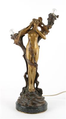 Georges Flamand, figurale Tischlampe, - Jugendstil und Kunsthandwerk des 20. Jahrhunderts