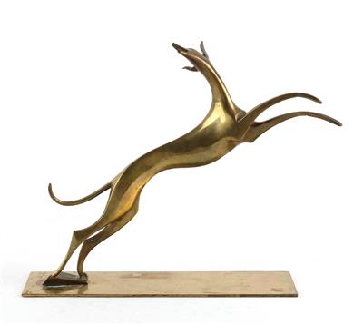 Karl Hagenauer, leaping dog, Werkstätten Hagenauer, Vienna, - Jugendstil e arte applicata del XX secolo