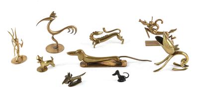 Nine small objects, including a matchbox holder and an extinguisher, Werkstätten Hagenauer, Vienna, - Jugendstil and 20th Century Arts and Crafts