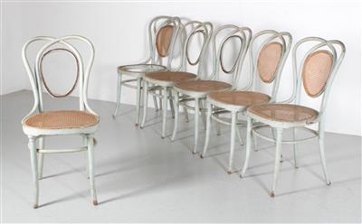 Six chairs, no. 33, executed by J. & J. Kohn, Vienna, before 1916, - Jugendstil e arte applicata del XX secolo