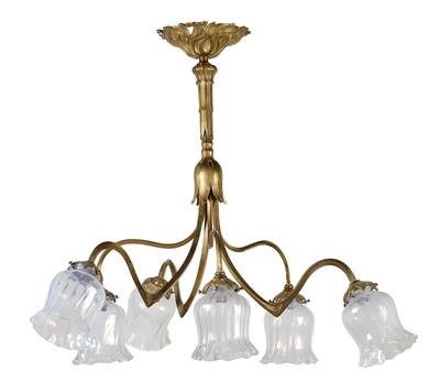 Six-arm chandelier, c. 1900, - Jugendstil and 20th Century Arts and Crafts