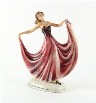 Female dancer, Steffl Fayencen, Vienna, c. 1920, - Jugendstil e arte applicata del XX secolo