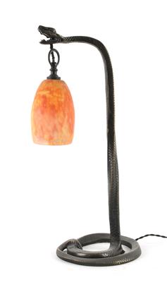Table lamp with snake foot, lampshade by Daum, Nancy, c. 1925/30, - Jugendstil and 20th Century Arts and Crafts