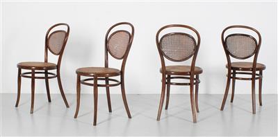 vier Stühle, Gebrüder Thonet, Wien, Modell: um 1870, Modellnr. 11, - Jugendstil und Kunsthandwerk des 20. Jahrhunderts