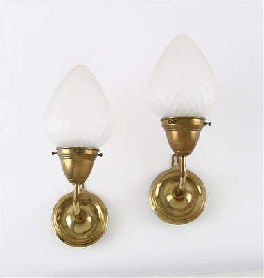 Paar Wandlampen aus Messing, um 1920 - Jugendstil e arte applicata del XX secolo