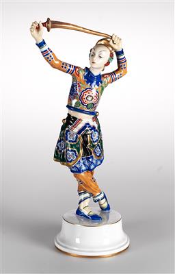 Constantin Holzer-Defanti (Vienna 1881-1951 Linz) Chau kyun dancer (Joachim von Seewitz), designed in 1919, Rosenthal porcelain factory, Selb - Jugendstil e arte applicata del XX secolo