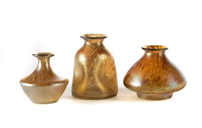 Three vases, Johann Lötz Witwe, Klostermühle, c. 1900 - Jugendstil and 20th Century Arts and Crafts