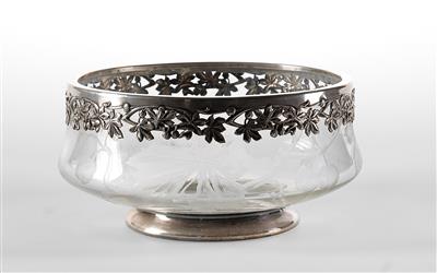 A large bowl with silver mount, c. 1920 - Jugendstil e arte applicata del XX secolo