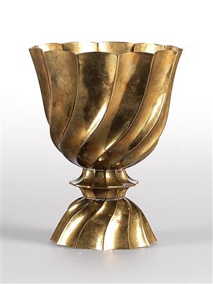 Josef Hoffmann, a brass goblet, executed by Ludwig Kyral, Vienna - Jugendstil and 20th Century Arts and Crafts