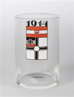 Josef Hoffmann zugeschrieben, Kriegsglas, Entwurf: vor 1916, Ausführung: Johann Oertel  &  Co., Haida für die Wiener Werkstätte, vor 1916 - Jugendstil und Kunsthandwerk des 20. Jahrhunderts