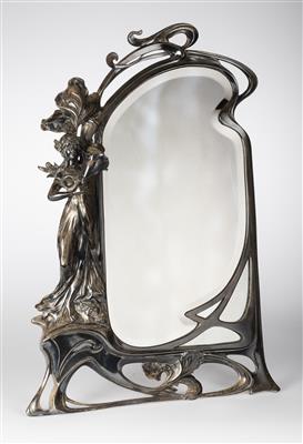 A standing Art Nouveau mirror with lamp, c. 1920 - Secese a umění 20. století
