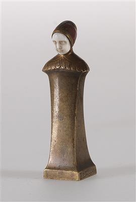 Peter Tereszczuk, signet in the form of a female bust with hat, Vienna, c. 1900 - Secese a umění 20. století