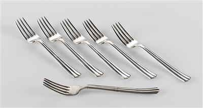 Six forks after a design by Otto Prutscher, designed c. 1935, executed by Moriz Österreicher, Vienna - Jugendstil and 20th Century Arts and Crafts