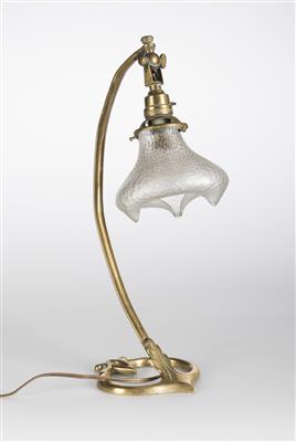 Tischlampe mit böhmischem Lampenschirm, um 1910 - Jugendstil und Kunsthandwerk des 20. Jahrhunderts