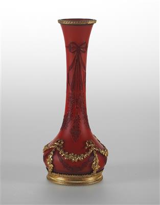 Vase mit vergoldeter Metalleinfassung, Abel Combe, Paris, um 1880 - Jugendstil und Kunsthandwerk des 20. Jahrhunderts