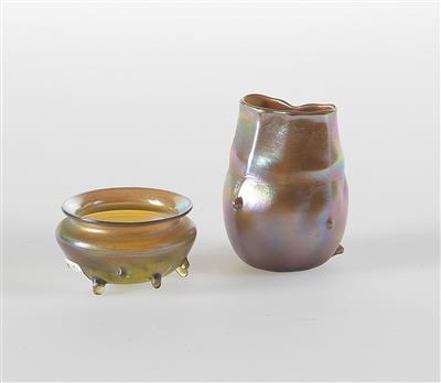 Two small vases, Tiffany & Co., Associated Artists, Louis Comfort, USA, c. 1892 - Jugendstil e arte applicata del XX secolo